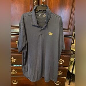 Antigua Black and Gold Striped Polo Shirt